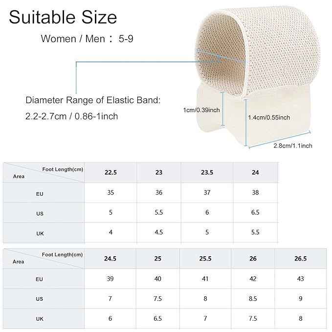 8 Pack Big Toe Spacers Toe Separators for Women Men, Sweat-Absorbent Elasticated Strap Designed and Non-Slip Toe Separators That Do Not Come Off Easily for Overlapping Toes Bunion Correct Toes