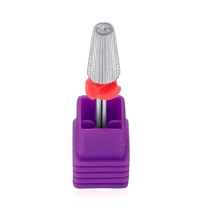 Nail Drill Bit Carbide 5 in 1 Multi-function Manicure Drill Bit 2 Way Rotate Use for Both Left and Right Handed, Fast Remove Acrylic or Hard Gel, Nail Drill Machine,Fine