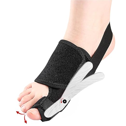 Bunion Toe Corrector Splint for Women & Men, Adjustable Bunion Straightener for Pain Relief, Big Toe Orthopedic Separator for Hallux Valgus, Hammer Toe, Day/Night Support (Right Foot)