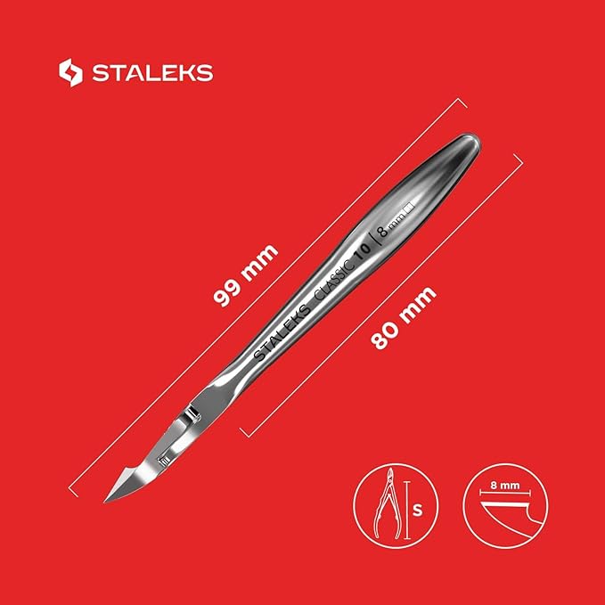 Staleks CLASSIC 10 Cuticle Nippers – 11 mm Blades – Stainless Steel – Comfortable Grip – For Home Manicure and Pedicure
