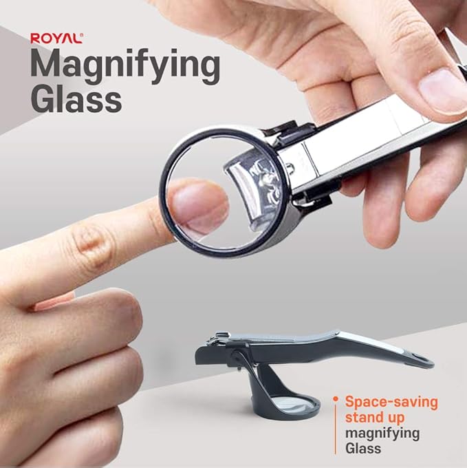 [Made in Korea] ROYAL Smart Nail Clipper with Multi-Features SMC-17, Catcher (Black & Magnifier)