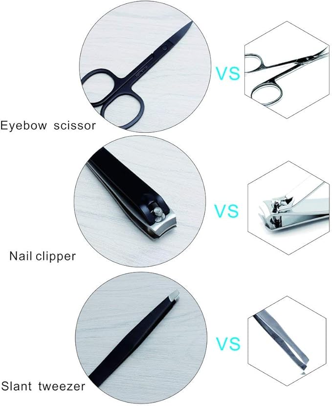 Stainless Steel Nail Clipper Set - 3-in-1 Manicure Kit with Slant Tweezers & Scissors, Sharp Clipper for Hands & Toes, Portable Travel Set for Men, Women, and Kids – Ideal Gift for All Occasions