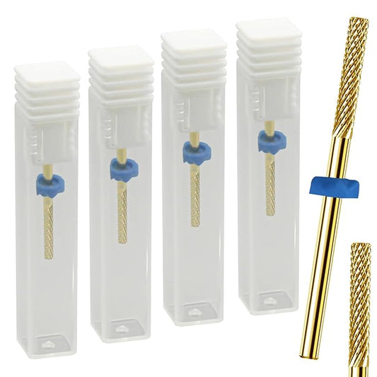 4Pcs Carbide Nail Drill Bits Cuticle Bit for Nail Drill, Cuticle Drill Bits for Nails Drill Bits Nail Tech for Cleaning Nails, Nail Tech Supplies Electric Bits for Nail Drill for Removing Dead Skin