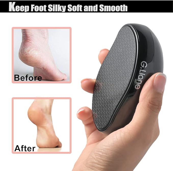 Nano Glass Foot File Callus Remover - Foot Scrubber Painless Dry and Wet Use for Hard Skin Calluses Removal (Black)