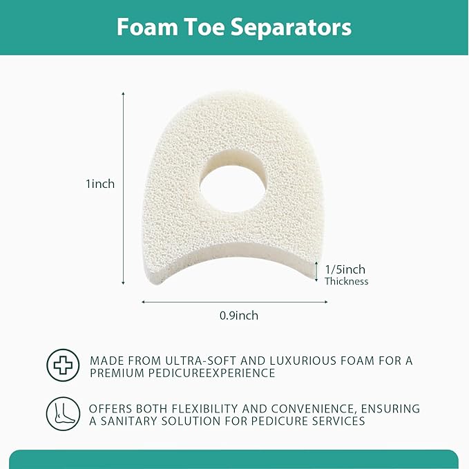 Welnove Foam Toe Separators - 80 Pack Toe Spacers for Corn, Blister, and Hammer Toe Relief - Breathable, Adhesive Options for Pain from Bunions, and Toe Overlap, Toe Spacers for Men