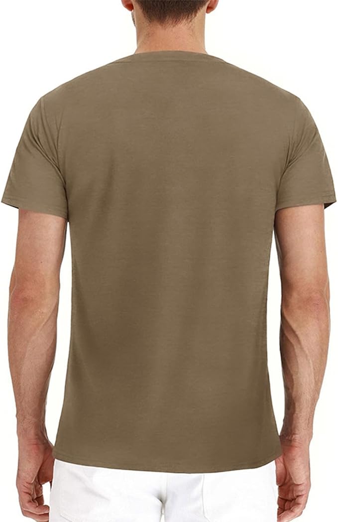 Lexiart Mens Fashion Henley Shirts Long Sleeve Button Cotton T-Shirt with Pocket