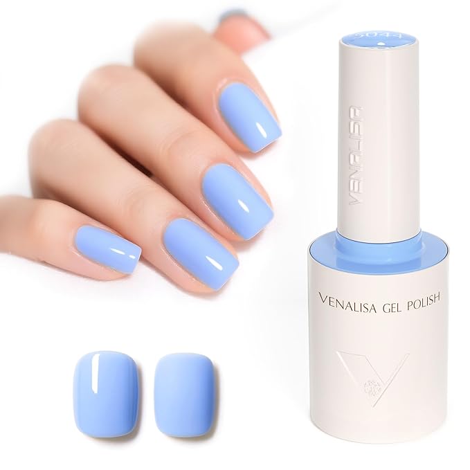 VENALISA Blue Gel Nail Polish 1 Pcs 10ML Pastel Blue Gel Polish Soak Off Salon Manicure DIY at Home Nail Art For Girls Women