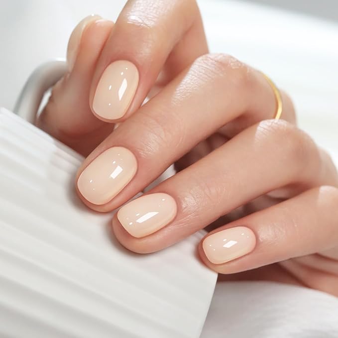 Double Rhythm Gel Polish 15ML Jelly Sheer Pastel Light Milky Color Pearl White Bottle 1 PC 0.5 OZ Full Size Nail Art Salon at Home (Translucent White-D1482)