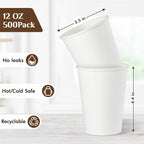 Vplus 500 Pack 12 OZ Paper Coffee Cups - Image 3