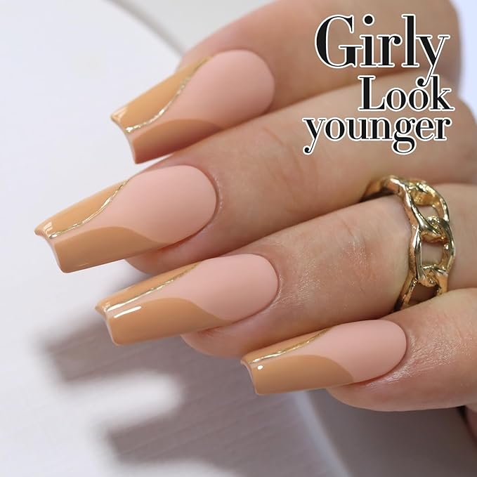 Double Rhythm Gel Polish 15ML Jelly Sheer Pastel Light Milky Color Pearl White Bottle 1 PC 0.5 OZ Full Size Nail Art Salon at Home (Deep Nude-D1441)