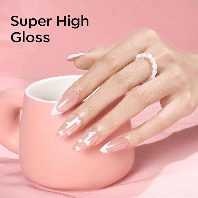 modelones Gel Nail Polish Set 2 Pcs 15ml French Manicure Kit White And Jelly Pink Gel Polish Soak Off UV LED Classic French Tip Gel Polish Natural Nail Art DIY Gift for Women