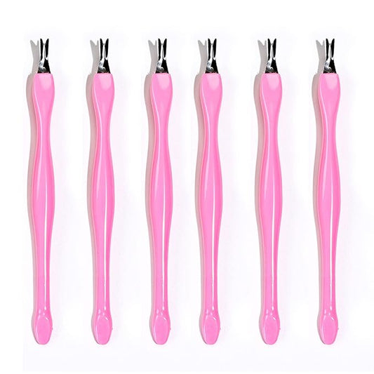 Cuticle knife Trimmer, 24 Pack Cuticle ForkTrimmer Nail Cuticle Remover Trimmer Pusher Dead Skin with Double Head V-Shaped Fork Manicure Pedicure Cleaner Care Tools for Home and Nail Shop (P)