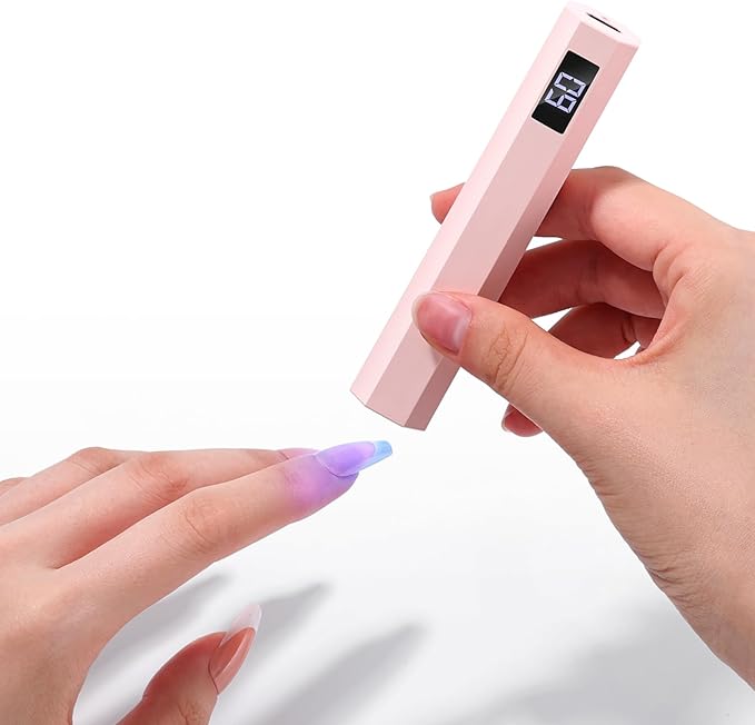 SAVILAND Essentials UV Light for Gel Nails: Flash Cure Lamp Nail Dryer with Dual Timer Setting LCD Display Screen Rechargeable Mini Gel Nail Lamp Nail Tech Must Haves Nail Supplies for Manicure