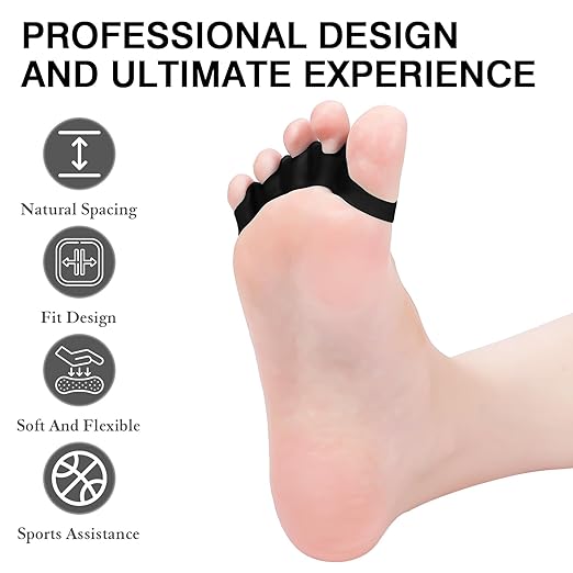 2PCS Toe Spacers for Women and Men, Toe Separators for Pedicure, Bunion Corrector, Hammer Toe Straightener, Plantar Fasciitis, Toe Spreaders for Foot Pain Relief and Foot Health.