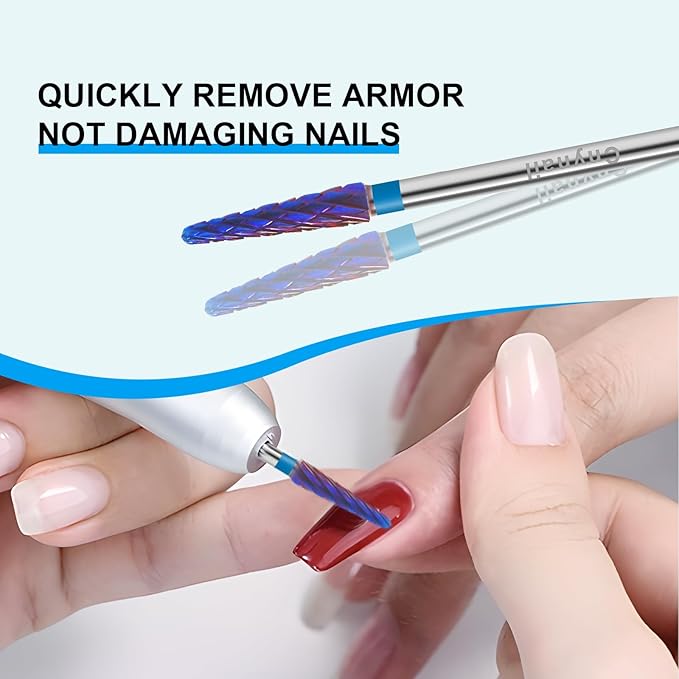 3/32" Small Cone Clean Medium Grit Carbide Cuticle Cleaner Bit for Electric Nail Drills – Professional Manicure Tool for Nail Salons and Home Use (M Grit. Purple)