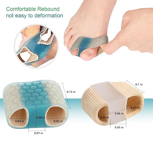 4-Pack SEBS Toe Spacers & Separators for Men & Women – Bunion Relief, Overlapping Toe Correction, Reusable (2blue+2color)