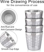 Beasea Stainless Steel Cups, 4 Pack 6oz Metal Drinking Stackable Double Wall - Image 5