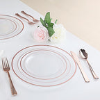60 Pcs Rose Gold Plastic Plates, Disposable Party Set Include: 60 Clear Plastic - Image 5