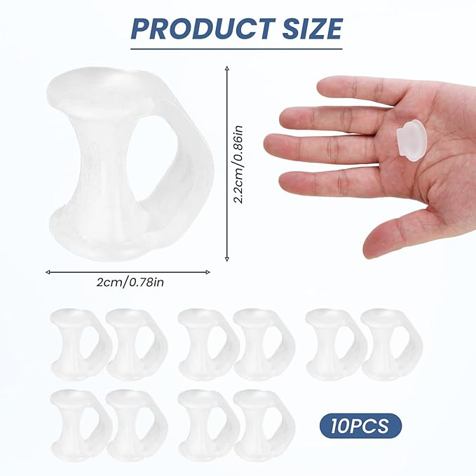 10 Pcs Gel Toe Separator, Pinky Toe Spacers Straightener Bunion Corrector Silicone Toe Separators for Toe Straightening and Relaxation for Women Men Correct Overlapping Toes
