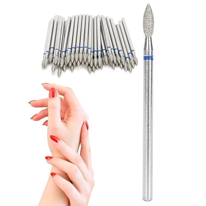 50Pcs Nail Drill Bits Nail Polishing Grind Head, Replacement Accessory Manicure Tool, Nail Drill Bits for Acrylic Gel Nails Cuticle Clean Pedicure(M-2.7mm)