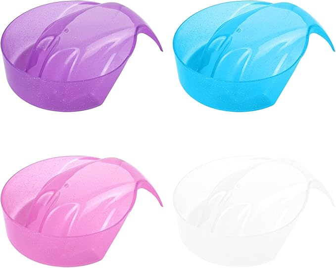 Framendino, 4 Pack Hand Cuticl Nail Soaking Bowl Manicure Dip Bowls for Polish Care Colors