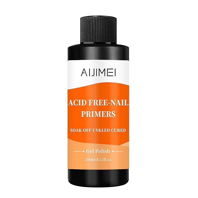 AIJIMEI 240ml Nail Primer for Gel Polish Nail Primer for Stronger Nails, Nail Care Compatible with All Polishes Nail Art Enhance Adhesion and Extend Gel Manicure Wear 8 Fl Oz