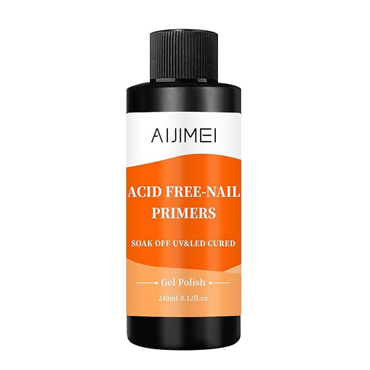 AIJIMEI 240ml Nail Primer for Gel Polish Nail Primer for Stronger Nails, Nail Care Compatible with All Polishes Nail Art Enhance Adhesion and Extend Gel Manicure Wear 8 Fl Oz
