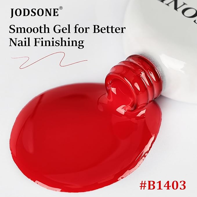 JODSONE Red Gel Polish Top Base Coat,16.5ml 3-in-1 One Step Gel Polish,Base Color Top Gel in One, Save Time,Long Lasting