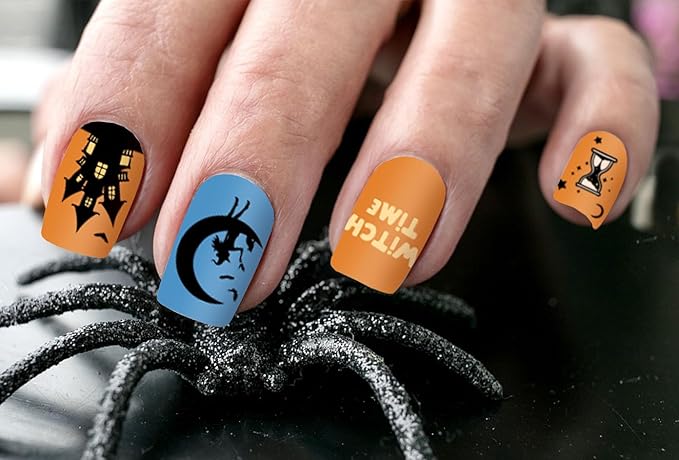 Hying 6pcs Halloween Nail Art Stamping Plates for Women Nail Art, Stainless Steel Jack-o'-Lantern Pumpkin Nail Plates Template Set for Halloween Decoration Spooky Blood Spiderweb Stamp Templates Kit