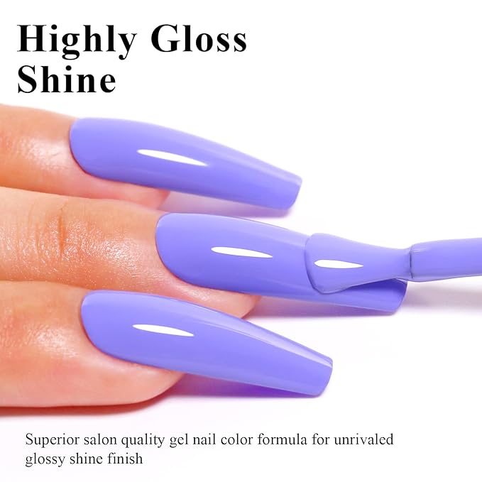 Imtiti Purple Gel Nail Polish, 15ML Vibrant Purple Gel Polish Autumn Winter DIY Nail Art Starter Manicure Salon Kit