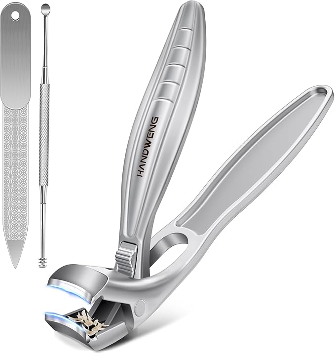 2025 Toenail Clippers for Seniors Thick Toenails, Angled Head Large Toe Nail Clippers for Men with Catcher, Heavy Duty Sharp Fingernail Clipper with Long Handle, Wide Jaw