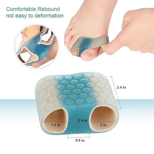 4-Pack SEBS Toe Spacers & Separators for Men & Women – Bunion Relief, Overlapping Toe Correction, Reusable (2blue+2color)