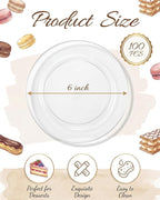 bUCLA 100Pieces Clear Plastic Plates - Image 2