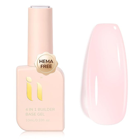 Hema Free 4 in 1 Builder Gel, Hema Free Growing Gel, Strengthens Damaged Thin Nails, Gift for Women Home Salon, Builder Base for Thickening & Repair LED UV Curing