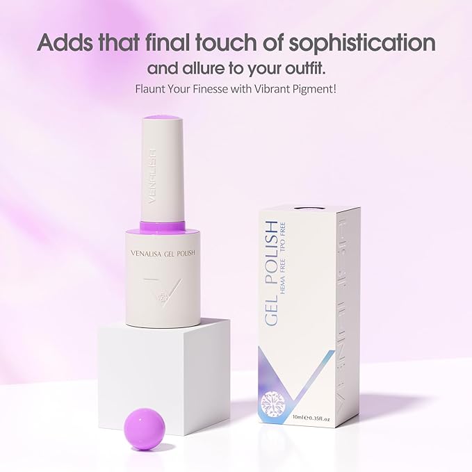 VENALISA Purple Gel Nail Polish 1 Pcs 10ML Soak Off UV Gel Salon Manicure DIY at Home Nail Art For Girls Women