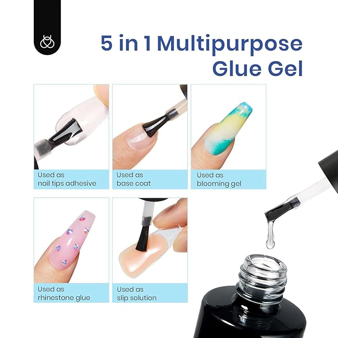 Beetles Gel Nail Kit Coffin: 504Pcs False Nail Tips Easy Nail Extension Set Short Coffin Shape 5 In 1 Nail Glue Uv Led Lamp Acrylic Gel Nail Kit DIY Nails Art Gifts for Women