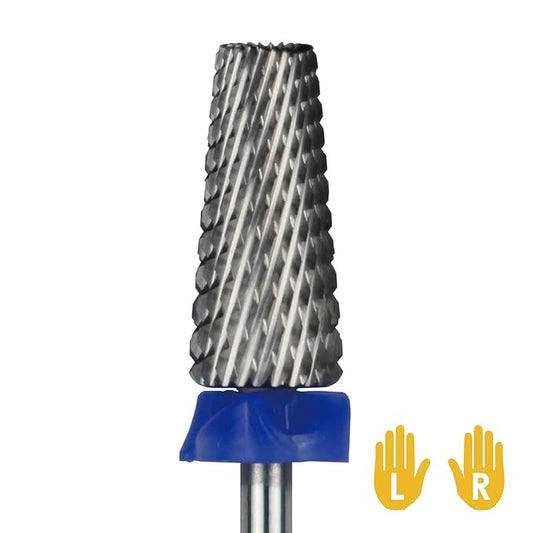 C & I 5 in 1 Multi-function Tapered Shape Nail Drill, Cross Teeth Edition, Professional Drill Bit for Nail Manicure Machine (Middle - M)