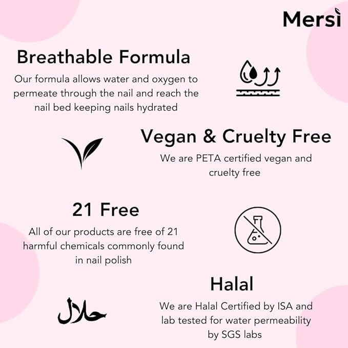 Mersi Salina Halal Nail Polish | Breathable Nail Polish | Vegan Nail Polish