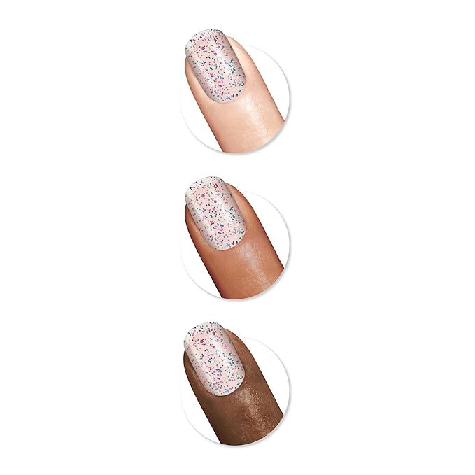 Sally Hansen Miracle Gel Salon Quality Nail Polish | Gel-Like Formula, Two-Step System, No UV Light Needed, Long Lasting | Opaque, Glittery | 581 Girls Flip | White Nail Polish