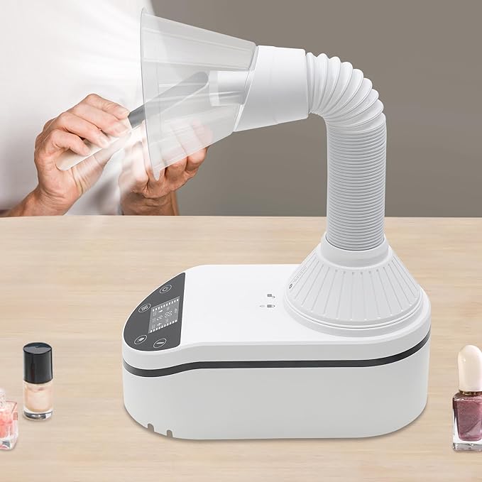 Professional Nail Dust Collector, 230W Powerful Dust Vacuum Cleaner, Nail Dust Collecting Machine with Dust Hose and Cover,Led Spotlight, for Nail Art, Veneer, Nail Care, Crafting