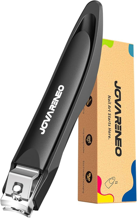 Nail Clippers for Men with Catcher, Anti Splash Self-Collecting Finger Nail Clippers Adult with Ergonomics Long Handle, Heavy Duty Large Toenail Clippers for Thick Nails for Seniors Nail Cutter