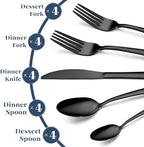 Hunnycook 20-Piece Black Silverware Set - Image 3