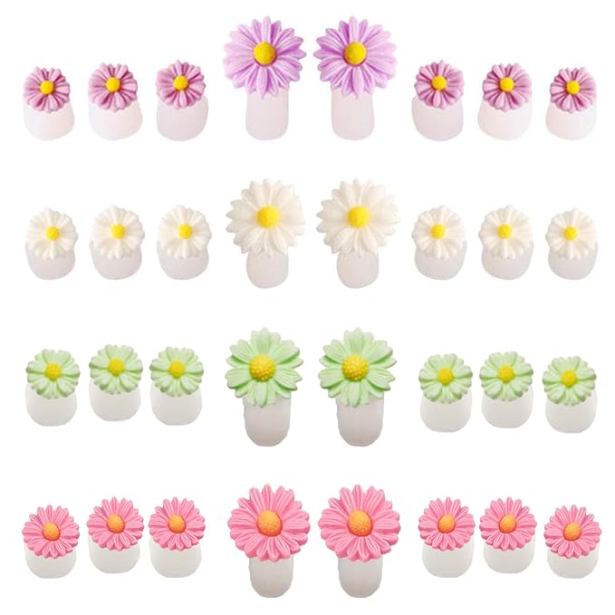 32 Pieces Toe Separators Silicone Flower Toe Separators for Pedicure Colorful Toe Stretcher Nail Polish Art Tools Pedicure Spacers Tools for Nail Salon Toes Dividers (B)