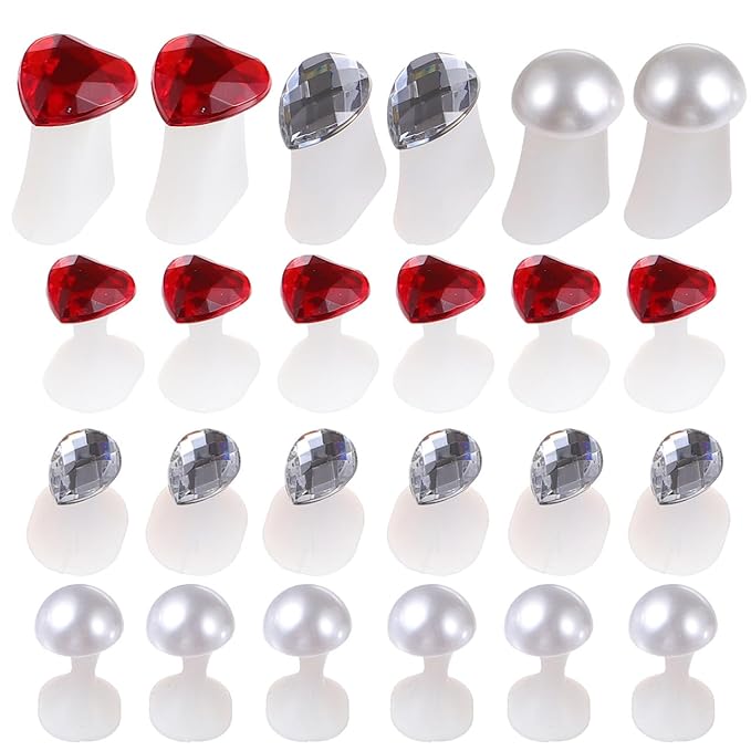 24Pcs Silicone Toe Separators for Pedicure Nail Art Toe Dividers with Daisy and Droplet Rhinestone Design Reusable Spacers for Home and Salon Use