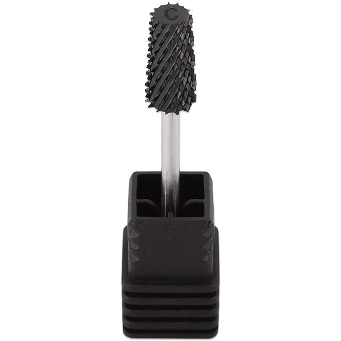 PANA Tapered Barrel Carbide 3/32" Shank Size - (Black, Coarse Grit) - Fast remove Acrylic or Hard Gel Nail Drill Bit for Manicure Pedicure Salon Professional or Beginner