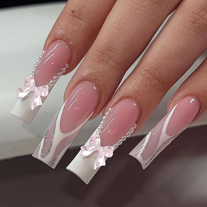 100PCS Bow Nail Charms, 3D Cute Colorful Bow ice Transparent Flat Back Manicure Decorations for Nail Jewelry DIY Crafts