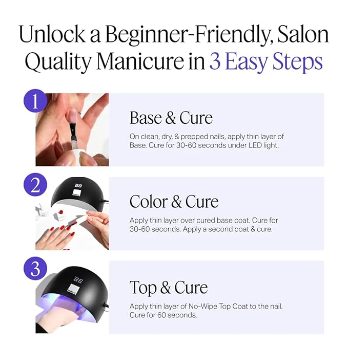 Nailboo Gel Nail Polish Kit with UV Nail Lamp - 6 Forever Glaze Gel Polishes, Acetone, Electric Soak Off Remover, Base & Topcoats, 3 Nail Files, Cuticle Oil, Salon Quality, Long Lasting Results