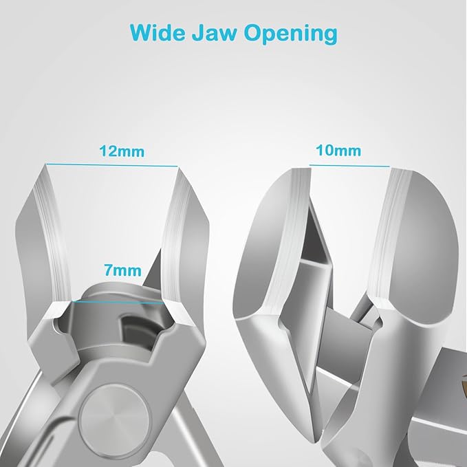 Toenail Clippers for Thick Nails, Angled Head Toe Nail Clippers for Men& Women, Wide Jaw Fingernail Clippers with Catcher, Ingrown Toe Nail Cutter with Slanted Curved Blade Nail Trimmer for Seniors