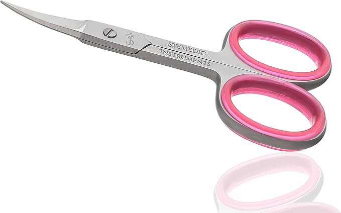 Nail Scissors Curved Eyebrow Scissors for Nail, Cuticle, Eyelashes, Nose Hair, Mustache and Beard - Manicure and Pedicure Small Scissors for Men and Women
