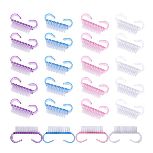 20Pcs Handle Grip Nail Brush, Nylon Nail Cleaning Brush Hand Fingernail Brush Cleaner Scrubbing Kit Pedicure for Toes and Nails Men Women